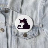 Böse schwarze Katzensilhouette mit roten Augen Button (Beispiel)