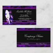 Böse schwarze u. lila Haar-Stylist-Geschäfts-Karte Visitenkarte (Vorne/Hinten)