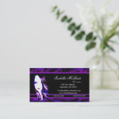 Böse schwarze u. lila Haar-Stylist-Geschäfts-Karte Visitenkarte (Stehend Vorderseite)