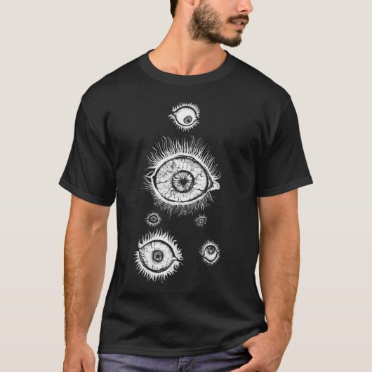 Böse schwebende Augen - Gothic-Horror-Kunst T-Shirt (Vorderseite)