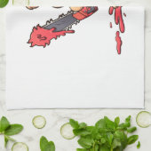 böse Teddybär mit einer Kettensäge und Lächeln Geschirrtuch (Gefaltet)