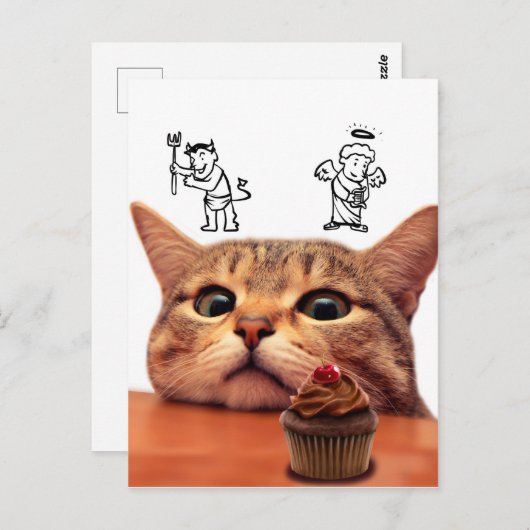 Böse und Engel über Kopf Postkarte (Vorne/Hinten)