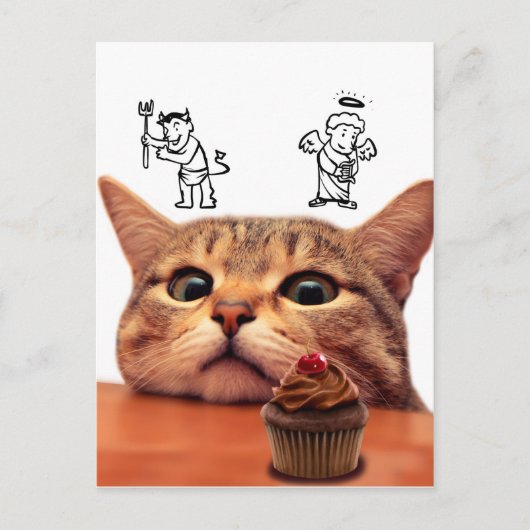 Böse und Engel über Kopf Postkarte (Vorderseite)