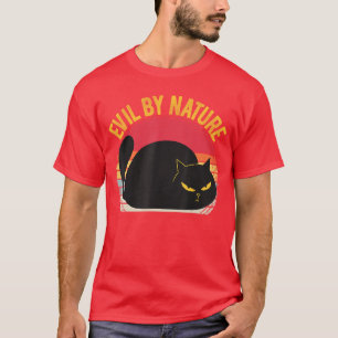 Böse von Natur aus Retro-Horror-Katze Männer Fraue T-Shirt