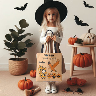 Böse wandernde Hexe personalisiertes Halloween Süß Tasche
