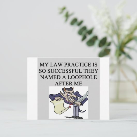 böser Anwaltswitz Postkarte (Stehend Vorderseite)