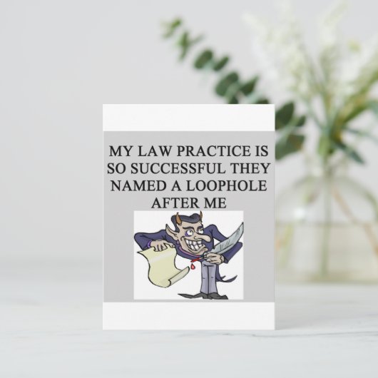 böser Anwaltswitz Postkarte (Stehend Vorderseite)