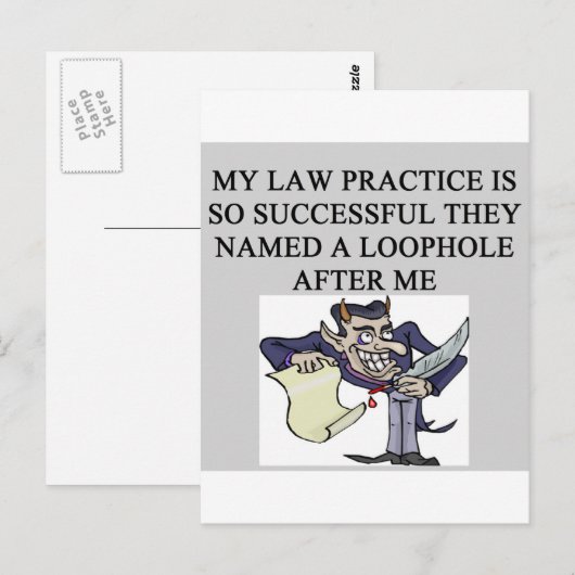 böser Anwaltswitz Postkarte (Vorne/Hinten)