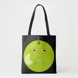 Böser Apfel mit Narbe Halloween-Tragetasche Tasche
