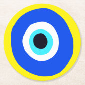 Böser Augenschütze vor dem bösen Lucky-Arm Runder Pappuntersetzer (Vorderseite)