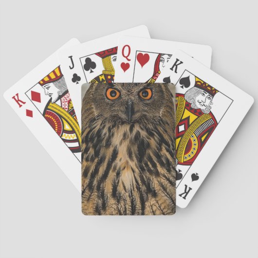 Böser aussehende Eule Spielkarten (Rückseite)