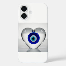 Böser Blick Herzsymbol Moderne Grafikdesign iPhone 16 Hülle