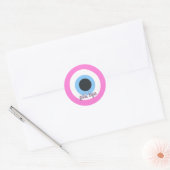 böser Blick in Rosa || anpassbar Runder Aufkleber (Umschlag)