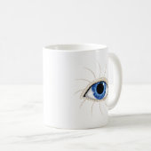 Böser Blick mit weißem Hintergrund Kaffeetasse (VorderseiteRechts)