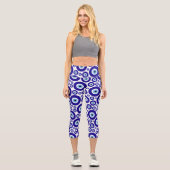 Böser Blick Muster, Griechisches Auge, Türkisches  Capri Leggings (Vorderseite)