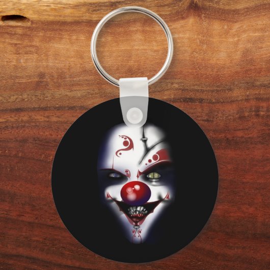 böser Clown, beängstigender Halbwal Schlüsselanhänger (Vorderseite)