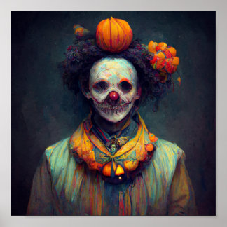 Böser Clown. Beängstigendes Halloween von AI Poster