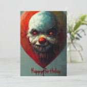 Böser Clown-Geburtstagskarte Dankeskarte (Stehend Vorderseite)