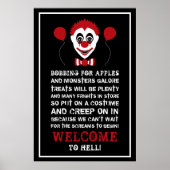 böser Clown, Halloween-Begrüßung Poster (Vorne)