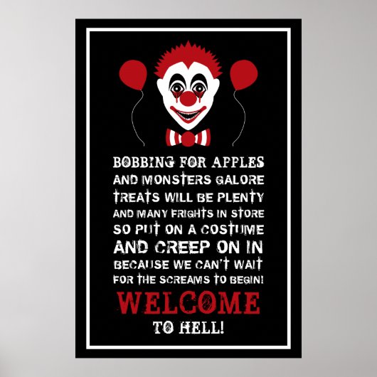 böser Clown, Halloween-Begrüßung Poster (Vorne)