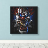 böser Clown und Zigar Leinwanddruck (Insitu (Holzboden))