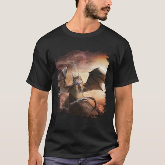 Böser Drache Kitty Katze T-Shirt (Vorderseite)
