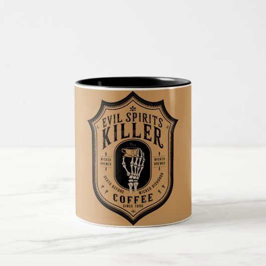 Böser Geist Killer Kaffee Zweifarbige Tasse (Mittel)