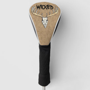 Böser großer Geweih-Rotwild-Schädel Golf Headcover