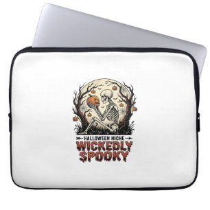 Böser Halloween-Skelett-Vintage-Stich-Design Laptopschutzhülle