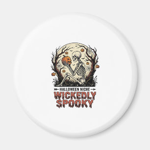 Böser Halloween-Skelett-Vintage-Stich-Design Magnet