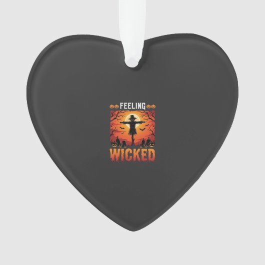 Böser Halloween-Vogelscheuchendesign_1 Ornament (Vorderseite)