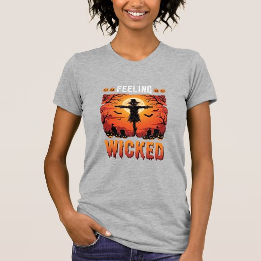 Böser Halloween-Vogelscheuchendesign_1 T-Shirt (Vorderseite)