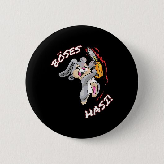 Böser Hasi-Shirt Osterhase Halloween Karneval Button (Vorderseite)