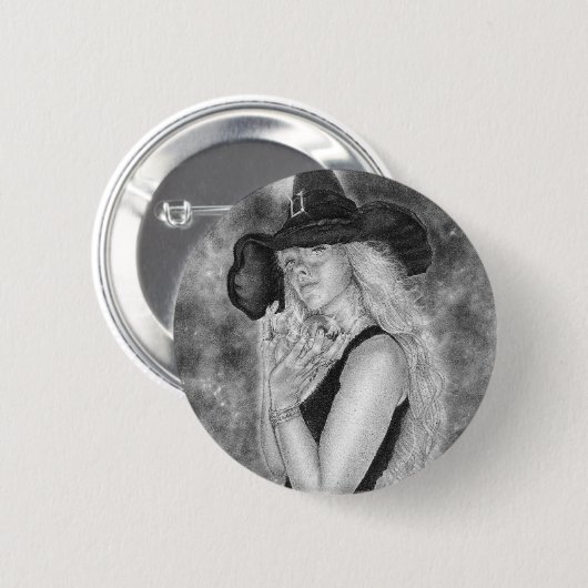 Böser Hexe-Knopf Button (Vorne & Hinten)