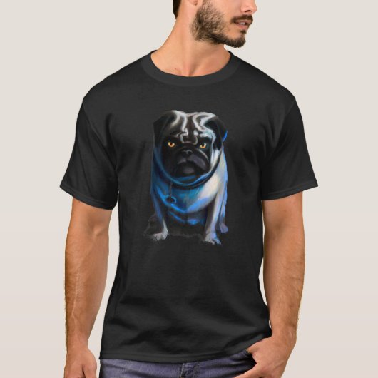 Böser Hund Pug Halloween T-Shirt (Vorderseite)