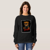 Böser Junge Teddybär-Illustration Grafikstil Sweatshirt (Vorne ganz)