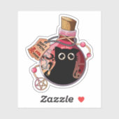Böser Katzengeist gefangen in rosa Tränke Flasche Aufkleber (Blatt)