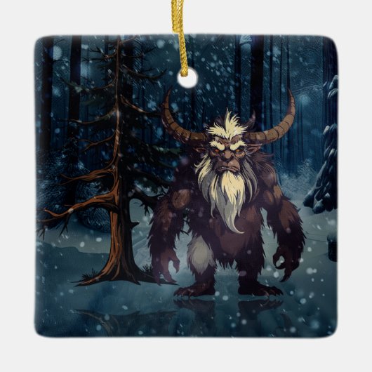 Böser Krampus Keramikornament (Vorderseite)