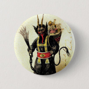 Böser Krampus Schrecklicher Dämon Feiertag Weihnac Button