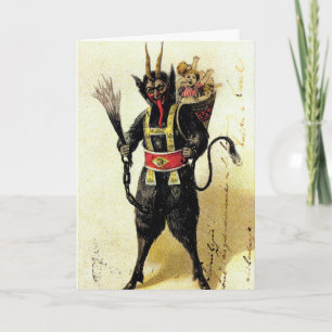 Böser Krampus Schrecklicher Dämon Feiertag Weihnac Feiertagskarte