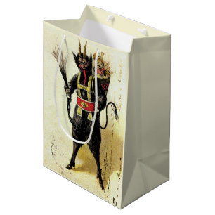 Böser Krampus Schrecklicher Dämon Feiertag Weihnac Mittlere Geschenktüte