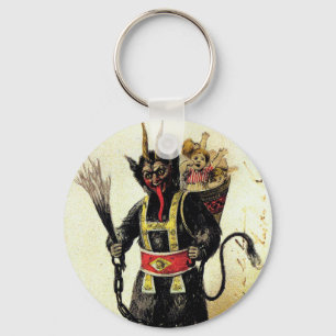 Böser Krampus Schrecklicher Dämon Feiertag Weihnac Schlüsselanhänger