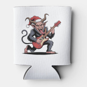 Böser Krampus spielt elektrische Gitarrenmusik zu  Dosenkühler