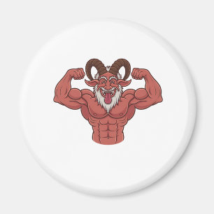 Böser Krampus Weihnachten Flexing Muskeln Fitness Magnet
