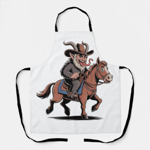 BÖSER Krampus Weihnachts Cowboy Pferd Western Xmas Schürze