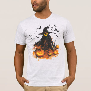 Böser Kürbis-Sensenmann Halloween T-Shirt – Grusel
