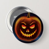 Böser Kürbiskürbis Halloween Trick oder Treat Abze Button (Vorne & Hinten)