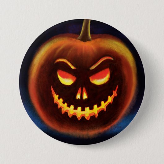 Böser Kürbiskürbis Halloween Trick oder Treat Abze Button (Vorderseite)