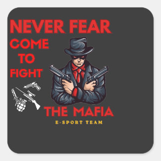 Böser Mafia E-Sport Team Gaming Maskottchen T-Shir Quadratischer Aufkleber