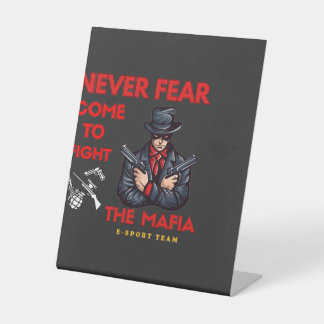 Böser Mafia E-Sport Team Gaming Maskottchen T-Shir Sockelschild